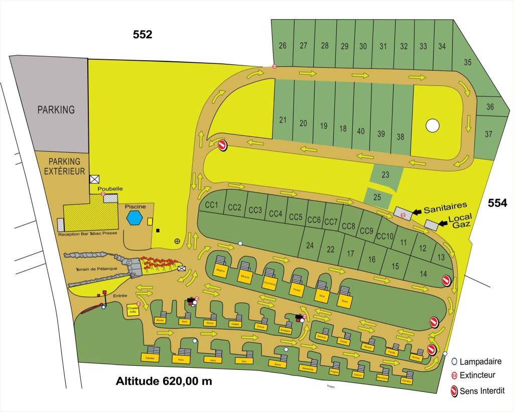image plan du camping 3 étoiles aix les bains